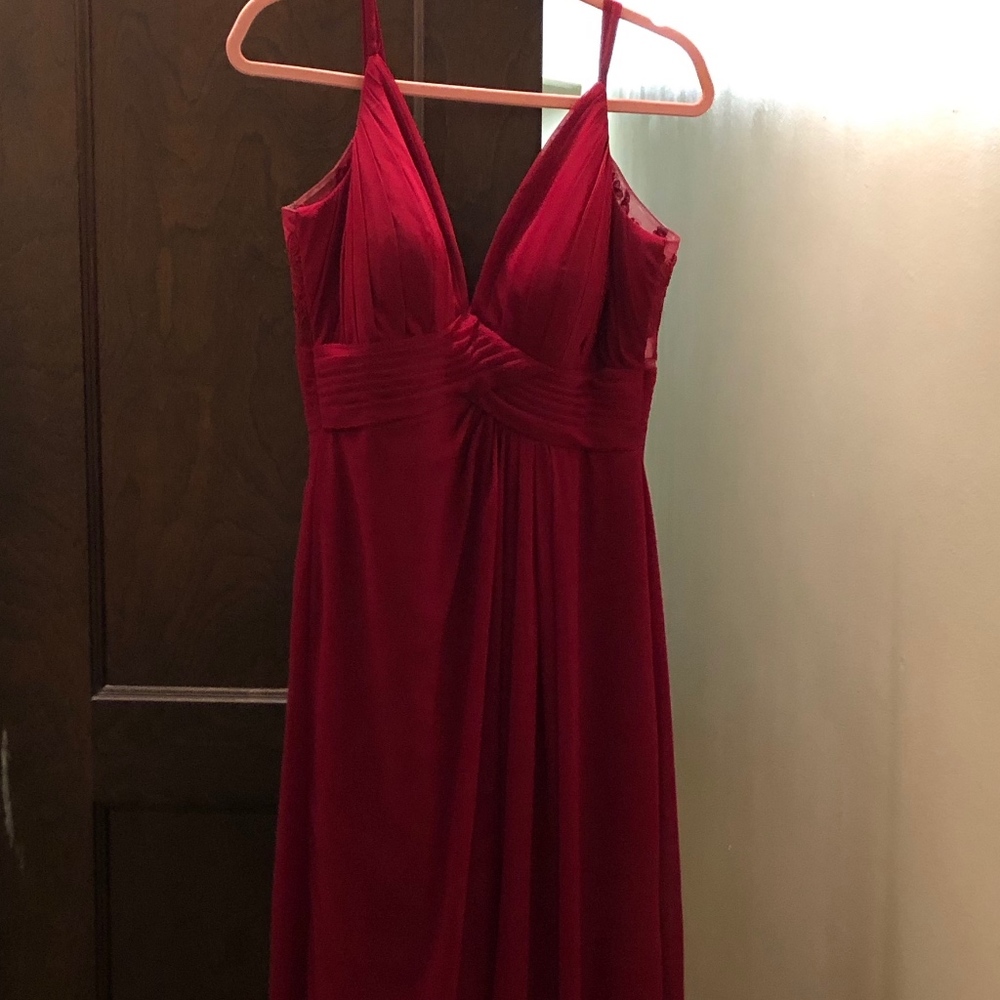 Like-new AZAZIE Burgundy bridesmaid dress